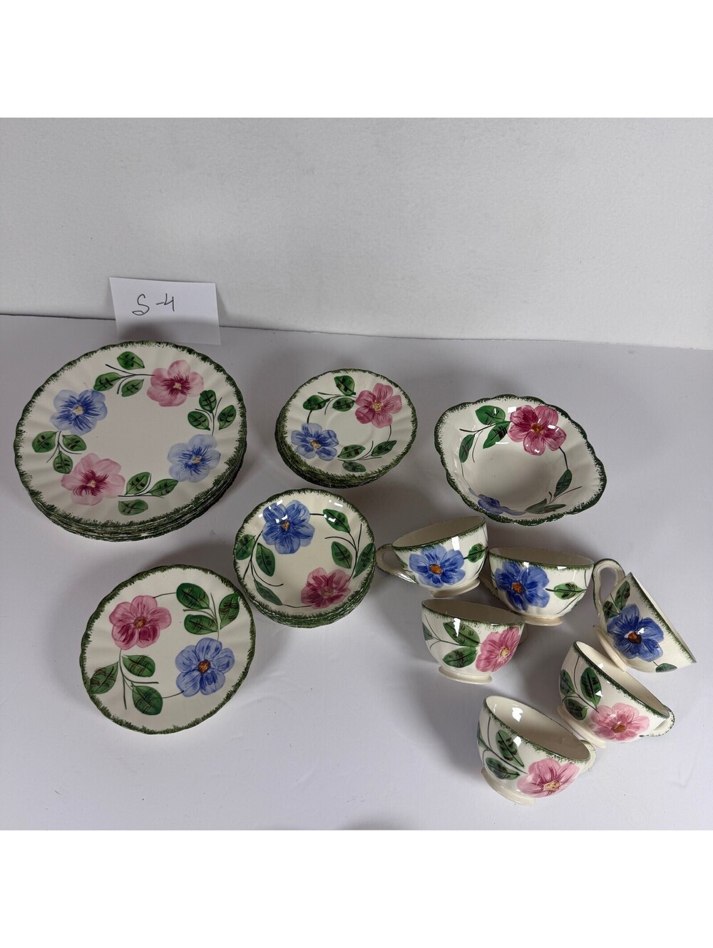 Vintage Blue Ridge Southern Potteries 10K Floral Dinnerware Set 29 Pieces